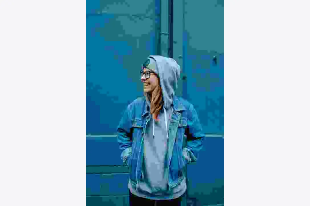Sample portrait with real low-quality JPEG compression