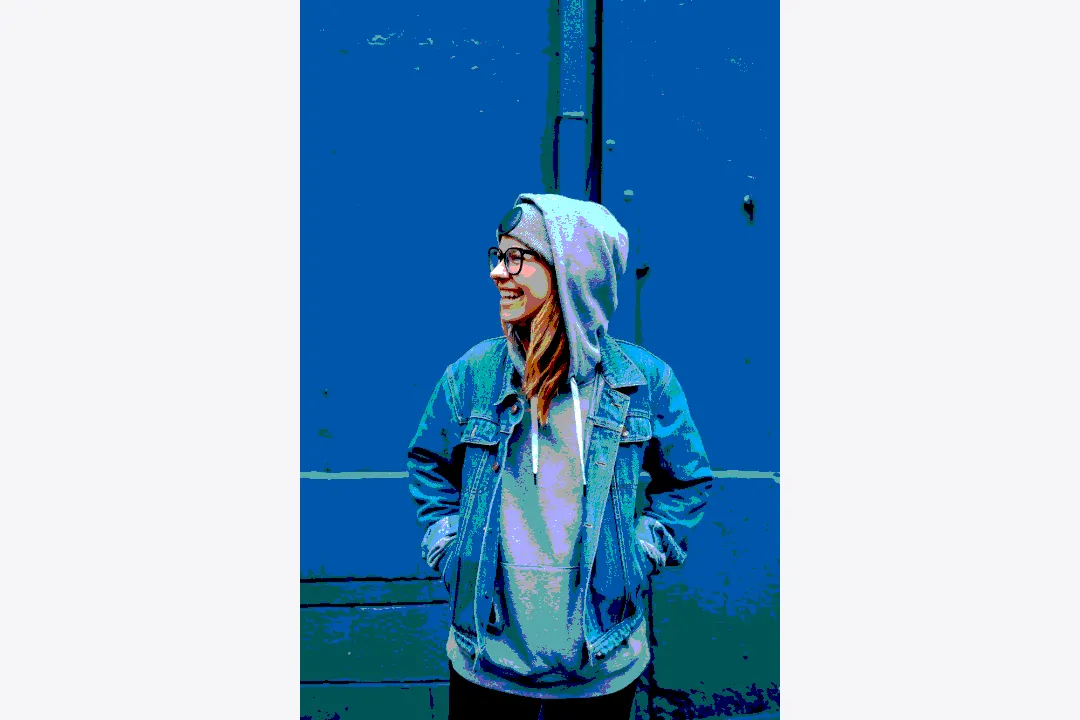 Posterized portrait with four shades per channel