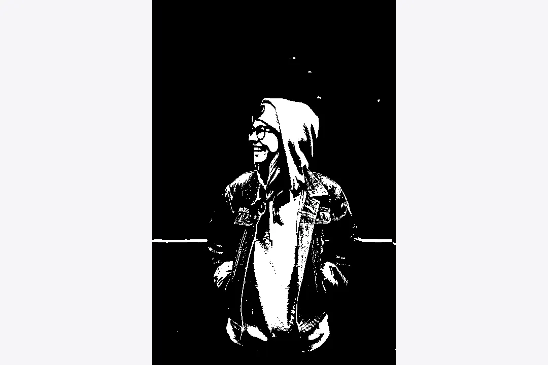 Portrait in pure black and white